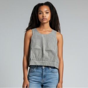 ACHRO NWT Gray Pinstripe Sleeveless Women's Top